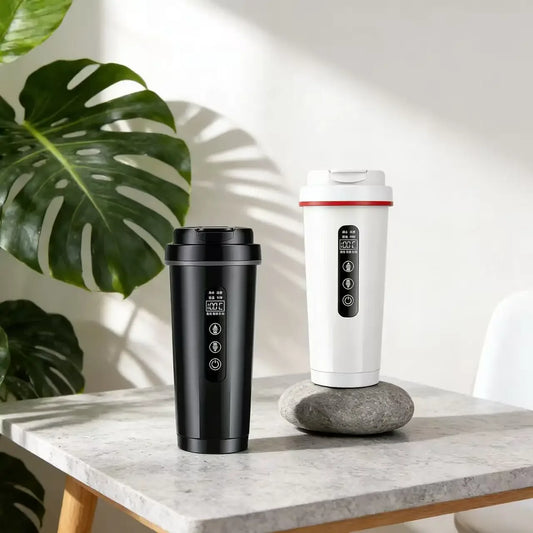 500ml Car Electric Heating Water Cup 316 Stainless Steel Liner Smart Anti-Dry Burning 12V 24V Vehicle Travel Heating Kettle Peaceful Pleasures Health and Wellness