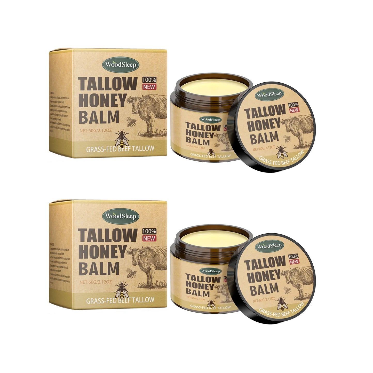 Beef Tallow & Honey Balm Face Cream – Hydrating & Firming