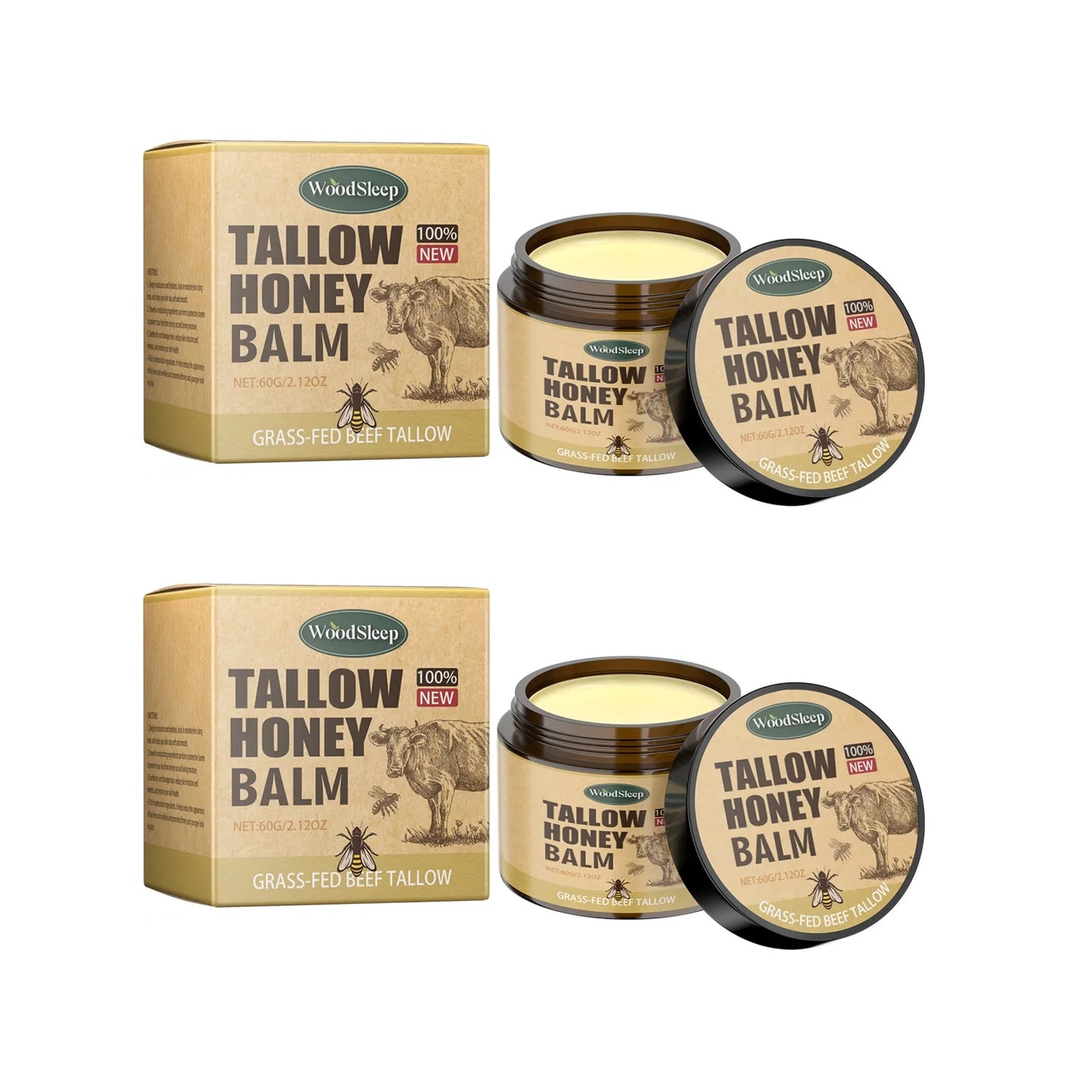 Beef Tallow Honey Balm Face Cream – Moisturizer 60g