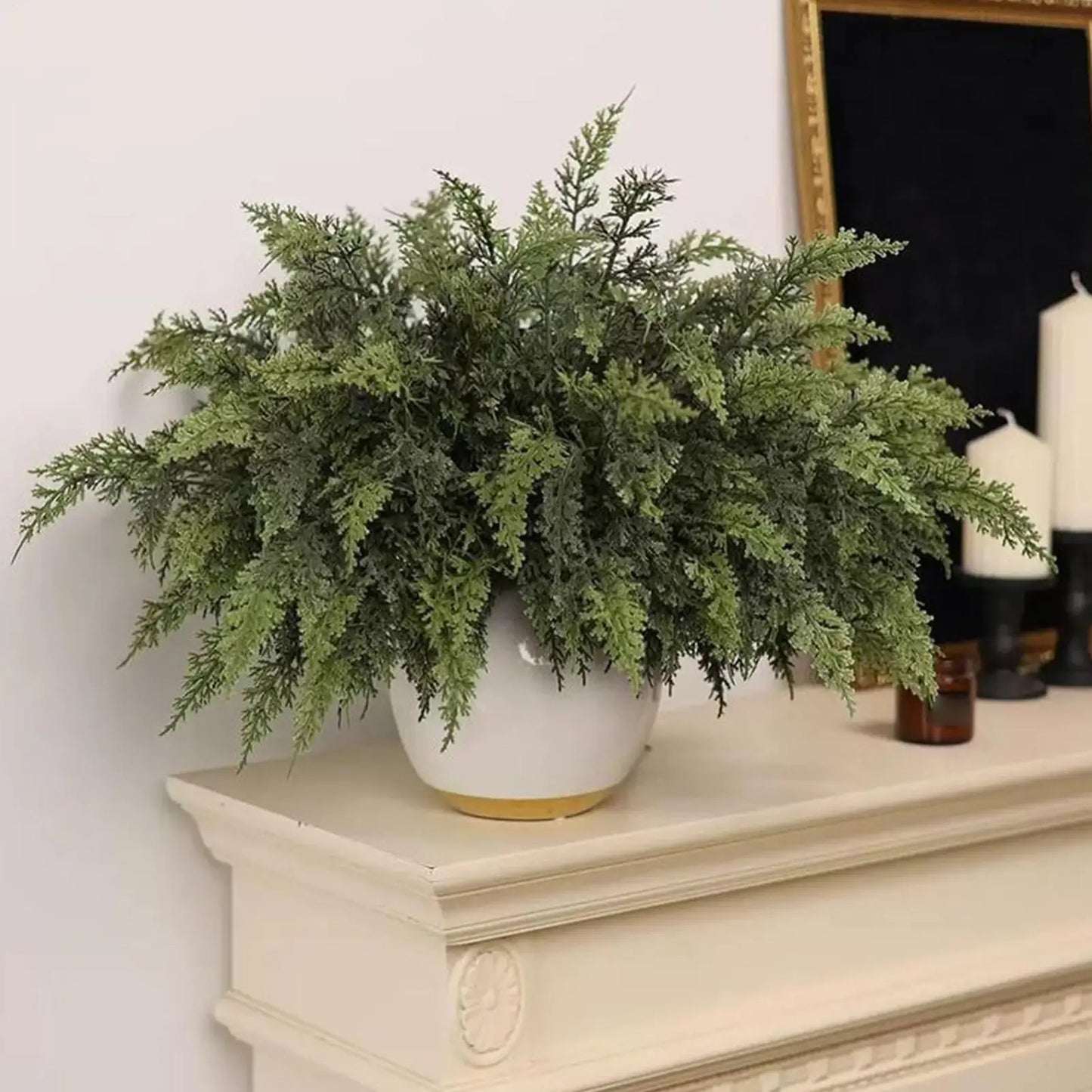 Christmas Greenery Stems Artificial Cedar Home Decor Cedar Branches Fake Greenery Christmas Picks For Crafts Wreath Vase Filler Peaceful Pleasures Health and Wellness