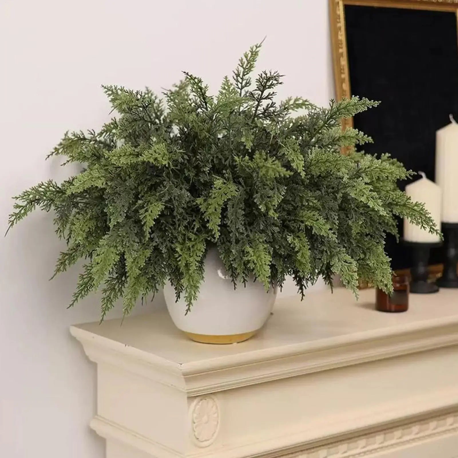 Christmas Greenery Stems Artificial Cedar Home Decor Cedar Branches Fake Greenery Christmas Picks For Crafts Wreath Vase Filler Peaceful Pleasures Health and Wellness