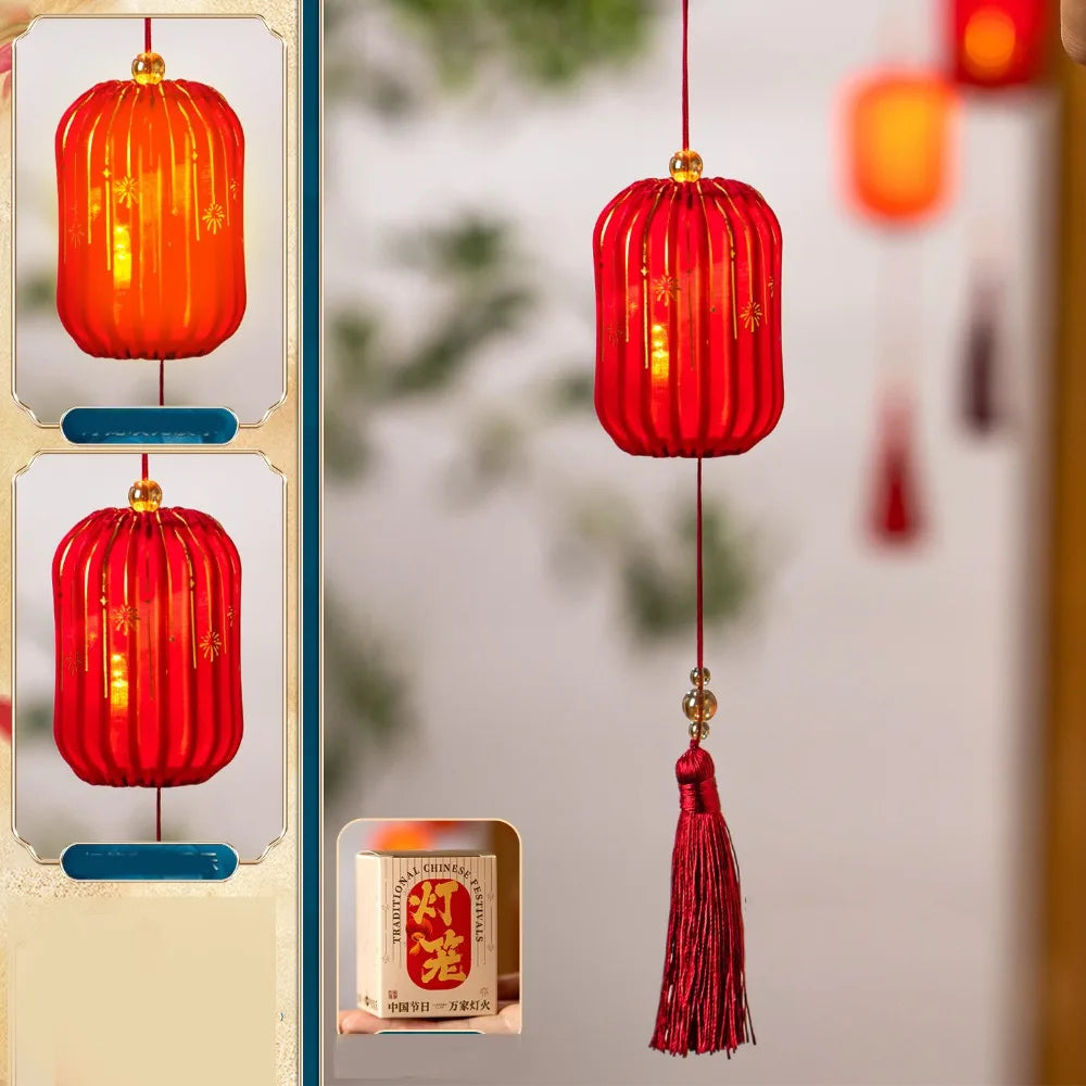 2026 Horse Year Chinese New Year Red Handheld Lantern & Tassel