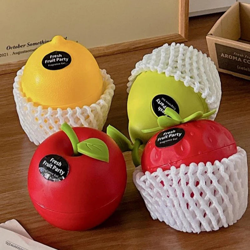 Fruit Shaped Car-mounted Solid Balm Creative Cute Strawberry Apple Home Decor Solid Balm Refreshing Bathroom Toilet Deodorant Peaceful Pleasures Health and Wellness