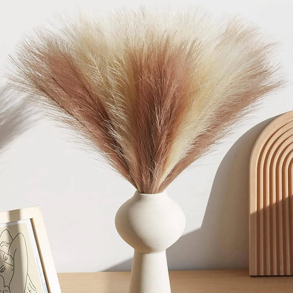 Artificial Pampas Grass Reed Stems 5/10 Pcs – Boho Home Decor