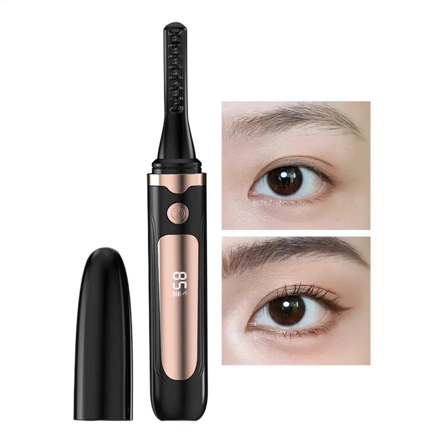 Heated Eyelash Curler – LED Display & 4 Heat Levels | USB