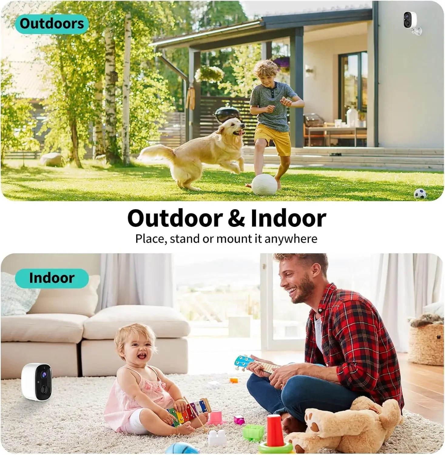 Wireless Outdoor Security Camera 2K, AI Motion Detection, Color Night Vision, Spotlight Alarm, SD/Cloud Storage, 2-Pack Peaceful Pleasures Health and Wellness