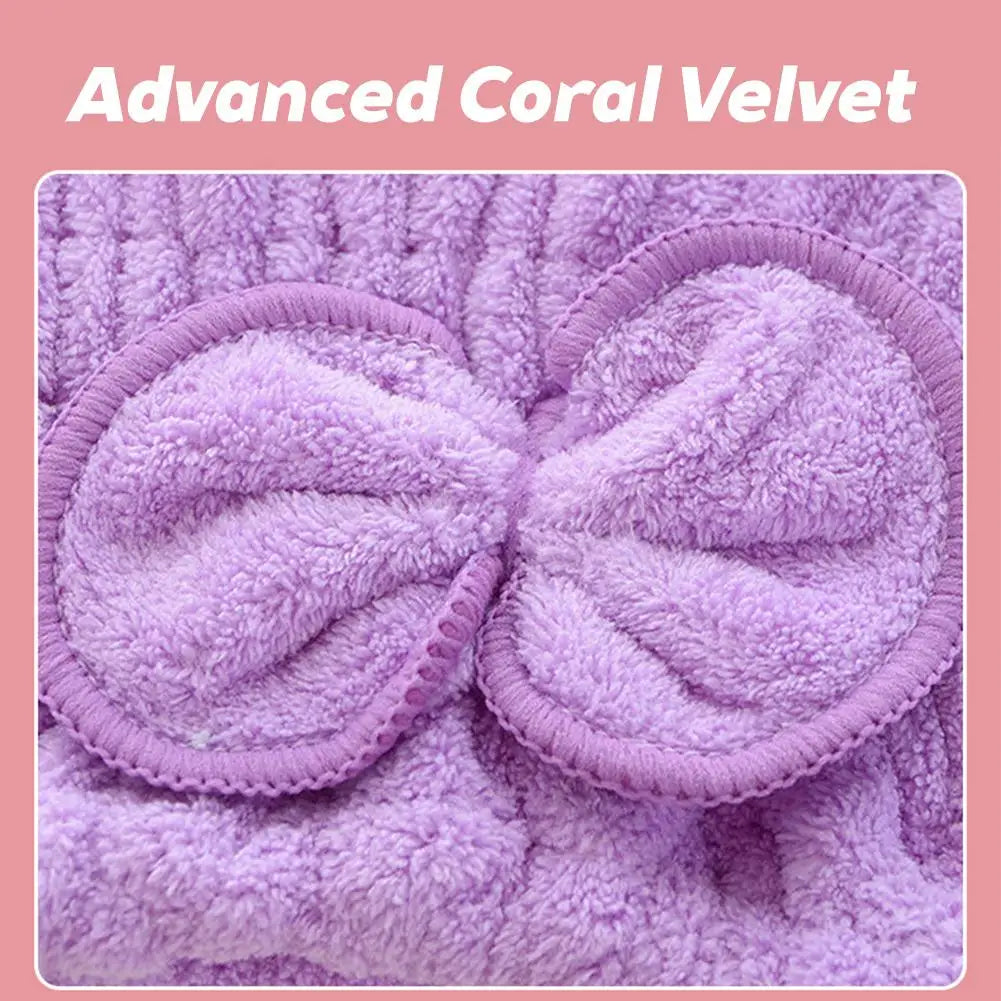 Microfiber Hair Drying Cap – Coral Fleece Quick-Dry Turban
