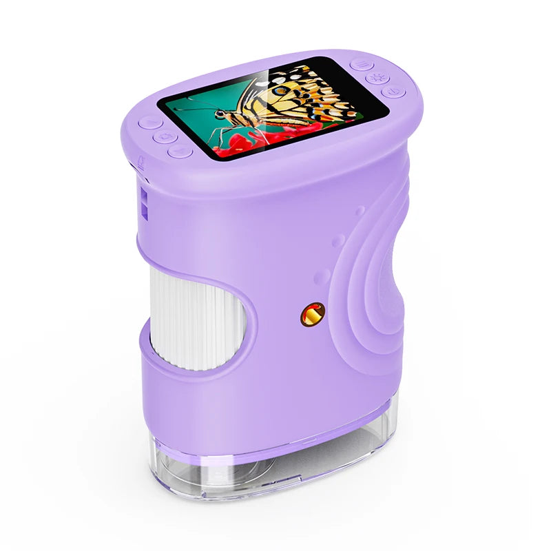 1000X Handheld Microscope for Kids 2.0" Screen Rechargeable Mini Pocket Digital Microscopes Portable Edu Gift Children Students Peaceful Pleasures Health and Wellness Purple