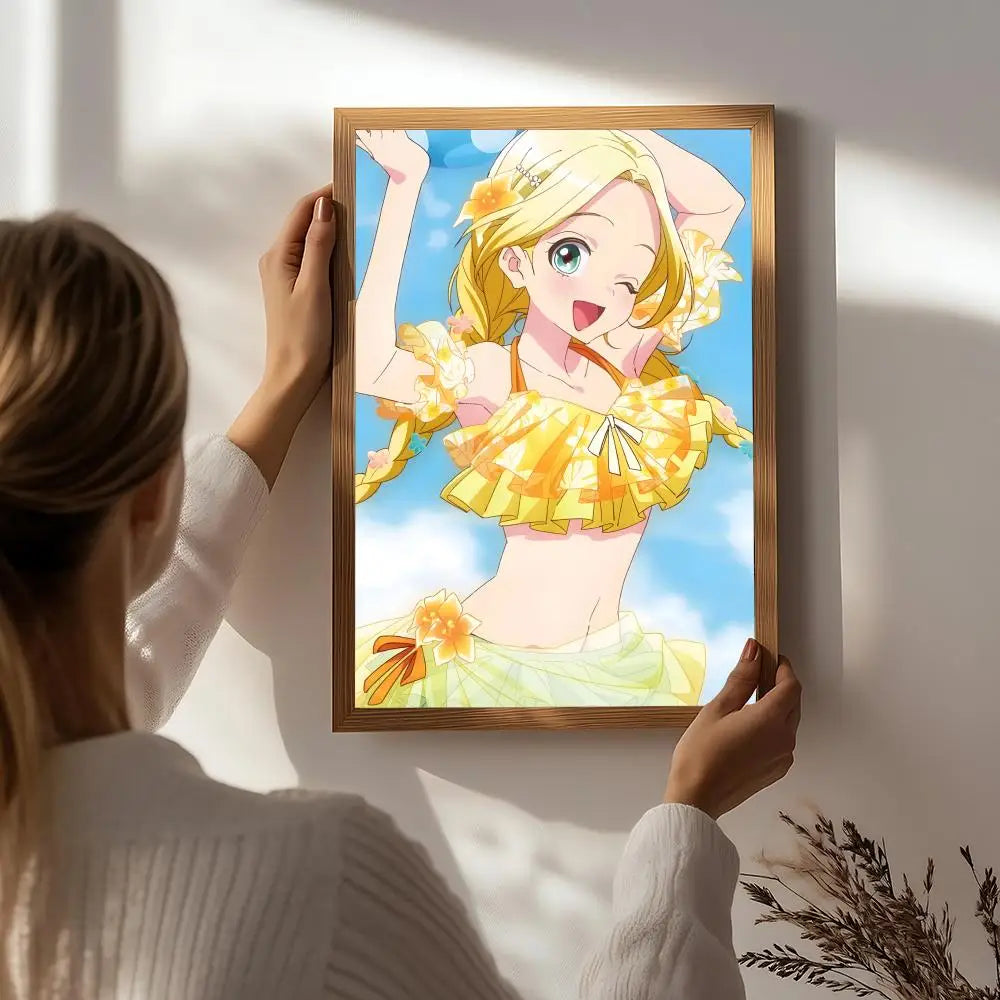 Anime Maebashi Witches HD Poster – Self-Adhesive Wall Art Anime Wall Poster Peaceful Pleasures Health and Wellness White5 15X20cmNoframe
