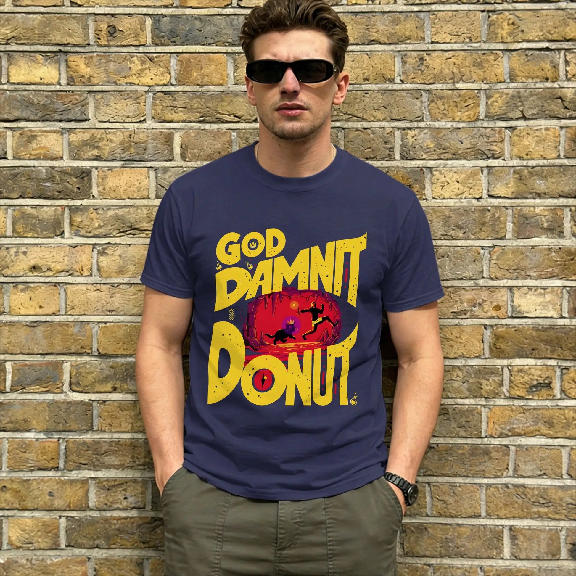Dungeon Crawler Carl T-Shirt Summer Harajuku T Shirts Men Pure Cotton O Neck Oversized Top Tees Short Sleeve Classic Tshirt Peaceful Pleasures Health and Wellness Navy Blue L