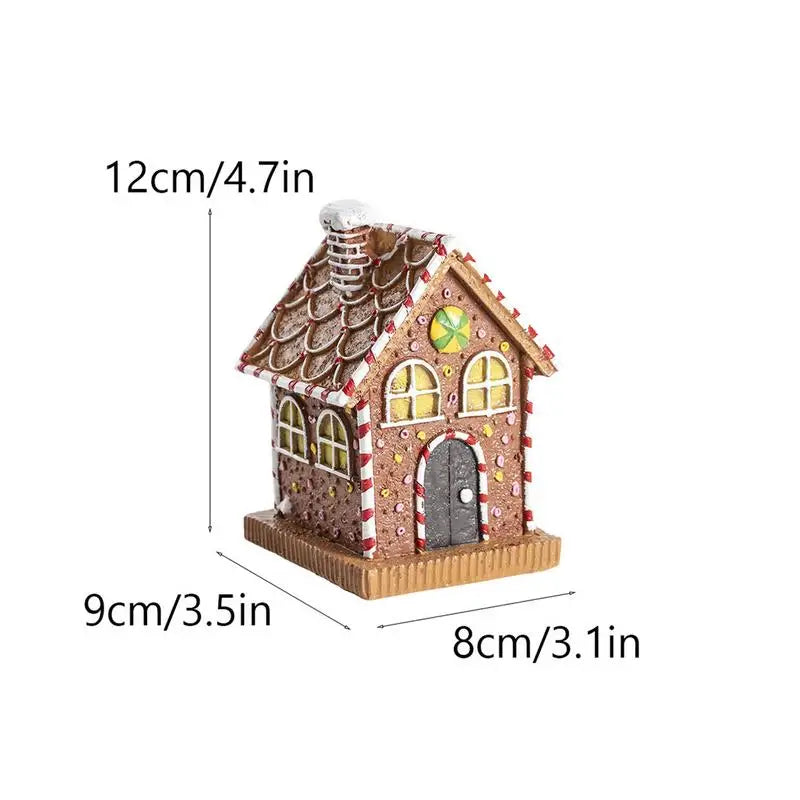 LED Resin Gingerbread House | Christmas Village Tabletop Decor
