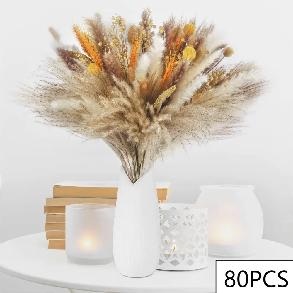 100pcs Dried Pampas Grass Bouquet | Boho Wedding & Home Decor