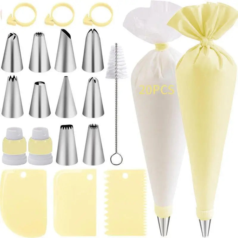 40-Piece Cake Decorating Kit – Piping Bags & Tips Set
