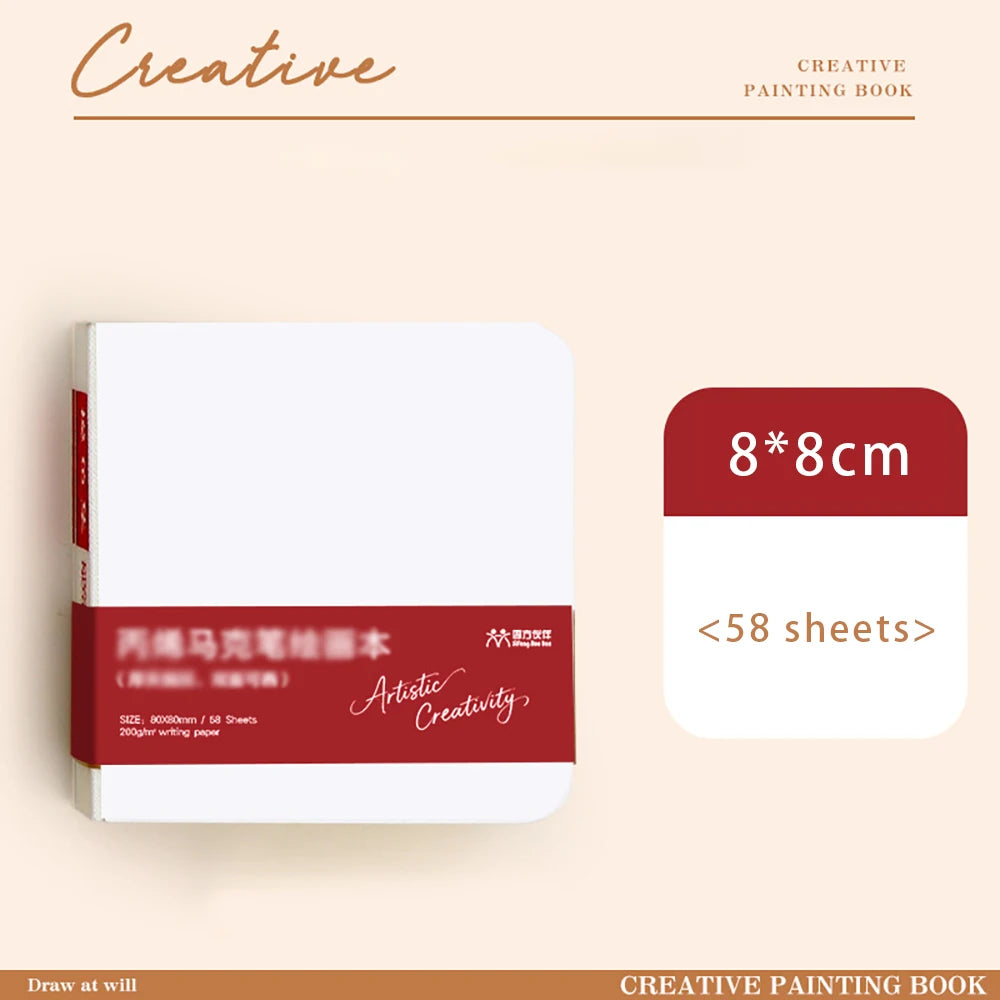 58 Sheets Thickened Drawing Book Watercolor Blank Portable Acrylic