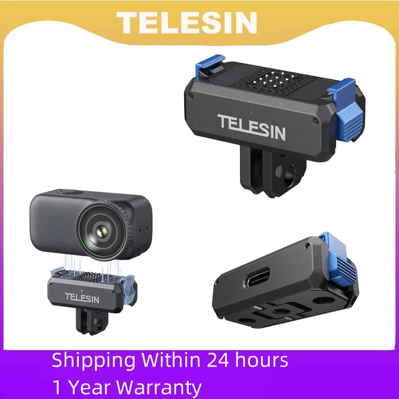 TELESIN Magnetic Qucik Release Two Claw Charging Adapter Mount For DJI OSMO Nano Accessories Dual Claw Interface Peaceful Pleasures Health and Wellness