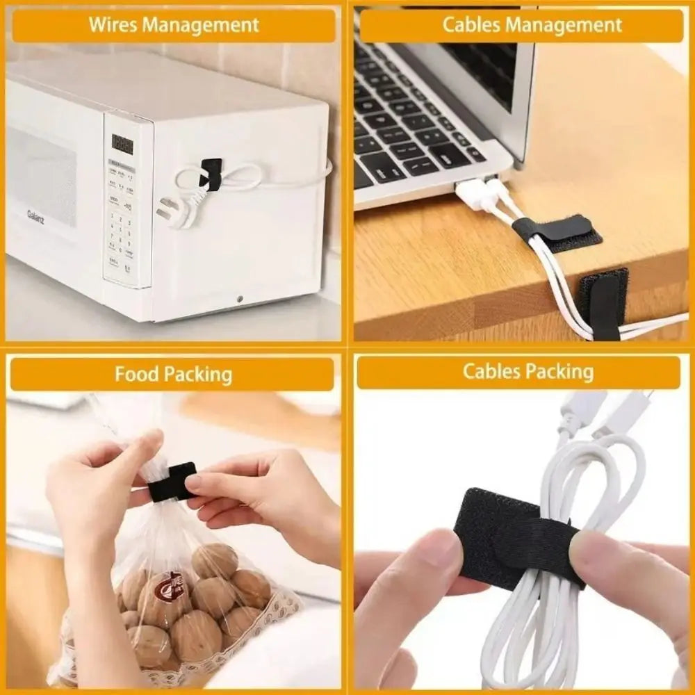 New Reusable Cable Ties Adjustable T-Type Wire Organizer Self Adhesive Rope Holder Peaceful Pleasures Health and Wellness