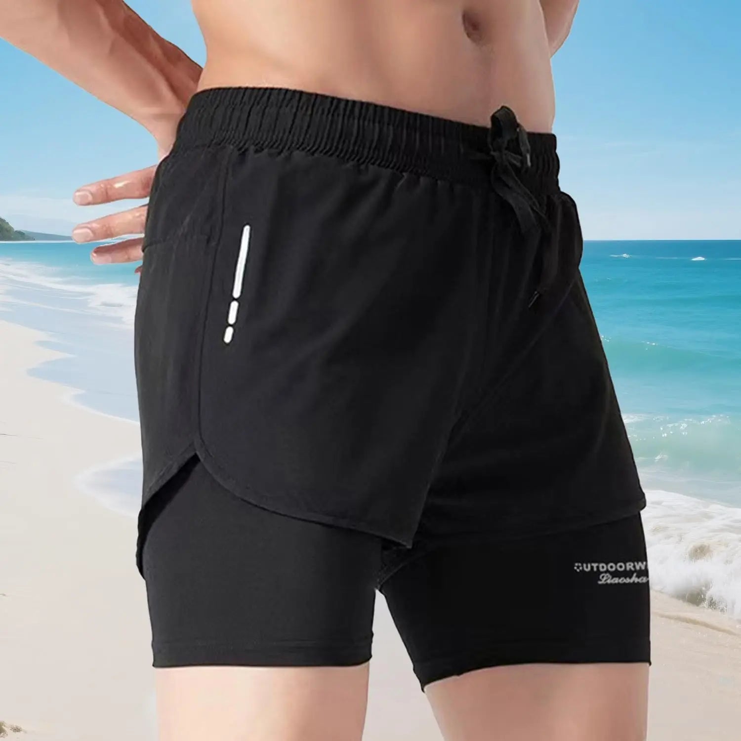 Men's Swim Trunks Quick Dry Athletic Shorts with Compression Liner for Beach Pool Running Gym Peaceful Pleasures Health and Wellness