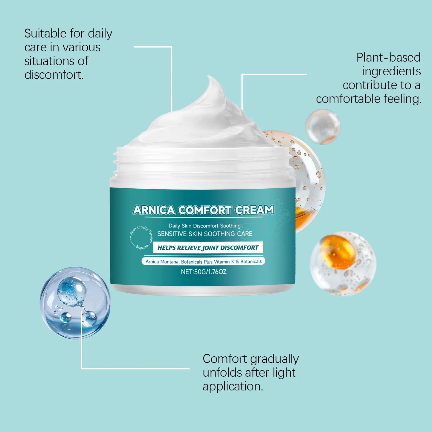 Herbal Skin Comfort Cream Soothe Skins Relieve Muscle Tension Improve Joint Discomfort Repair Skins Barrier Skin Soothing Cream Peaceful Pleasures Health and Wellness