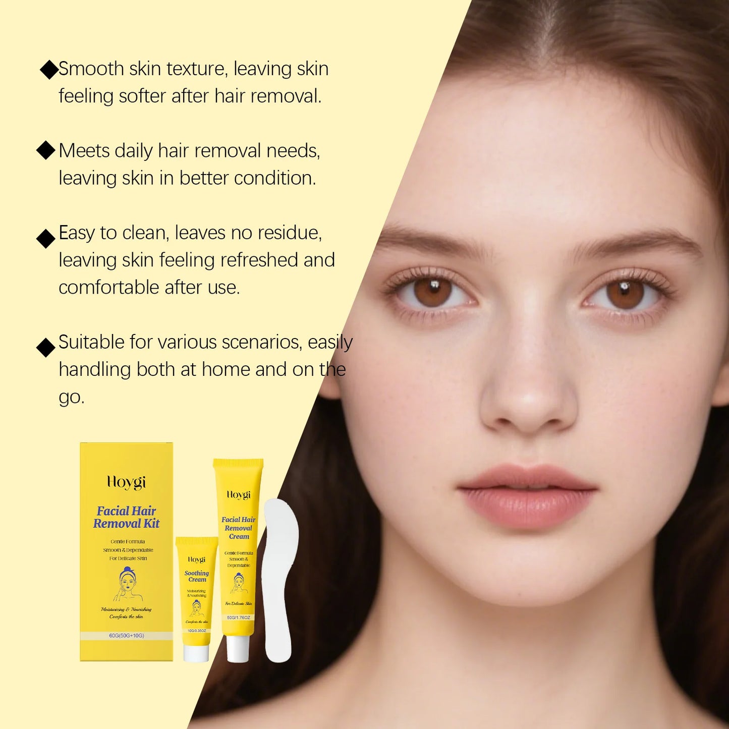 Facial Hair Removal Cream Set for Chin & Upper Lip Removes Fine Hair Depilatory Skin Smooth Shea Butter Facial Hair Remover Kit Peaceful Pleasures Health and Wellness