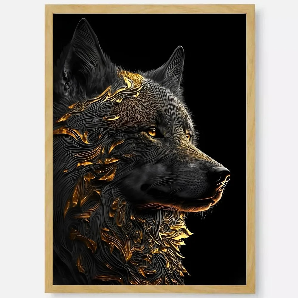 Black Gold Eagle Lion Wall Poster – HD Waterproof PVC Art Decor Wall Art Poster Peaceful Pleasures Health and Wellness