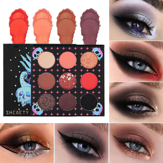 2pcs of 9 colors skull eyeshadow palette, Halloween eyeshadow palette, pearl matte, waterproof and long-lasting Peaceful Pleasures Health and Wellness