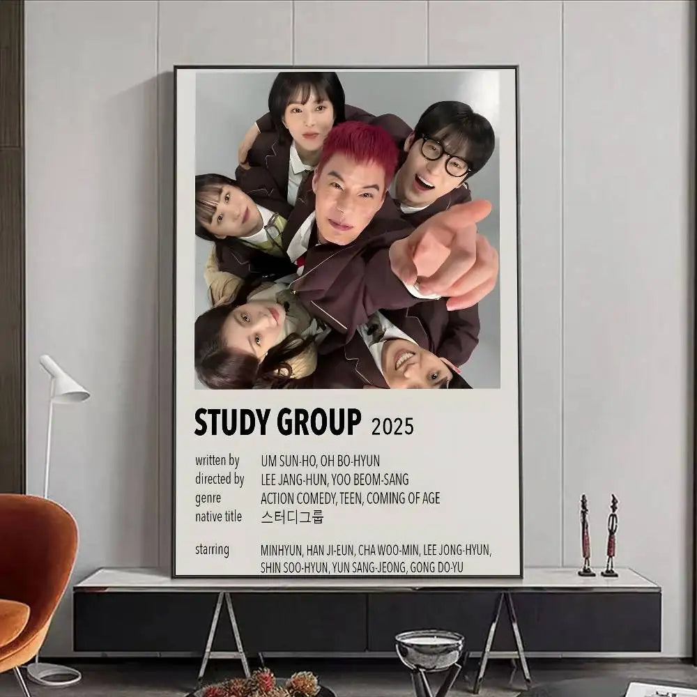 Hot Kdrama S-Study group Poster HD art poster for home living room bar office decoration sticky waterproof Peaceful Pleasures Health and Wellness