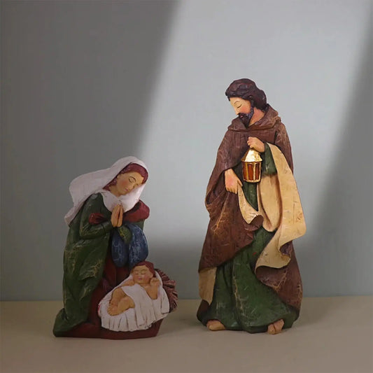 Nativity Scene Set of 5 Resin Figurines | Christmas Tabletop Nativity Figurine Set Peaceful Pleasures Health and Wellness