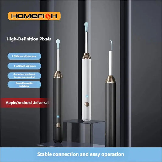 HOMEFISH WiFi Visible Ear Cleaning Tool | HD Camera & LED Ear Cleaning Tool Peaceful Pleasures Health and Wellness
