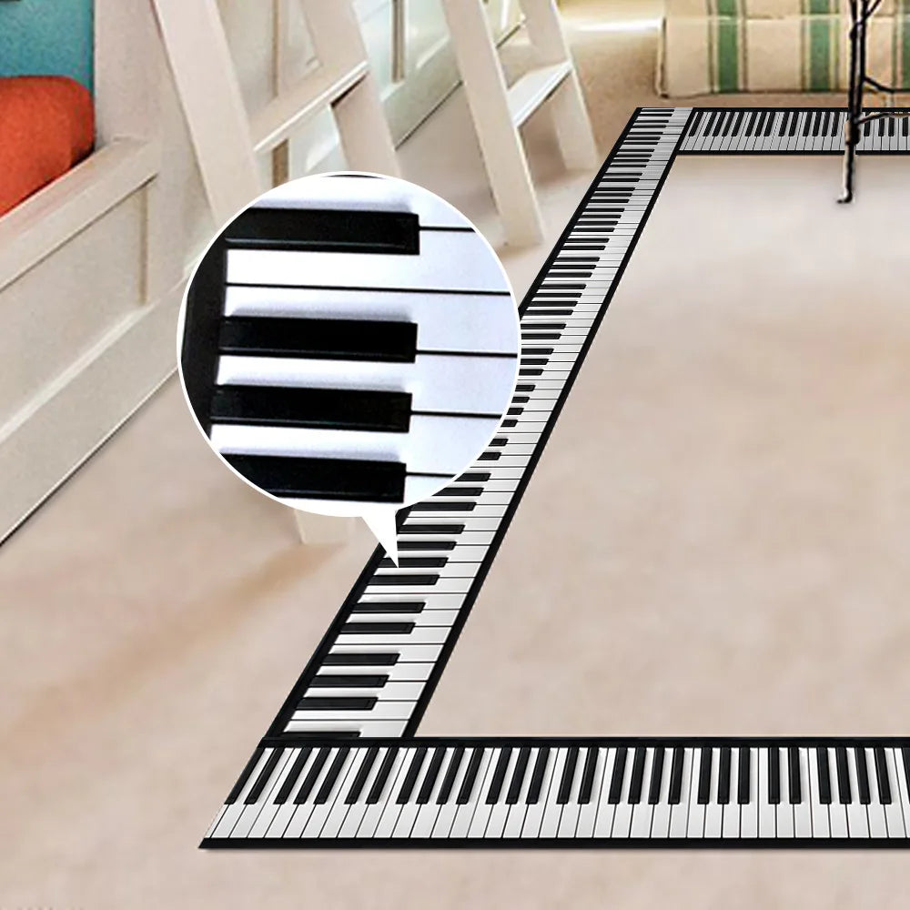 Black and White Piano Keys Wall Stickers Kicking Baseboard Waist Line Wallpaper Decals Music Decoration Glass Door Decor Musica Peaceful Pleasures Health and Wellness