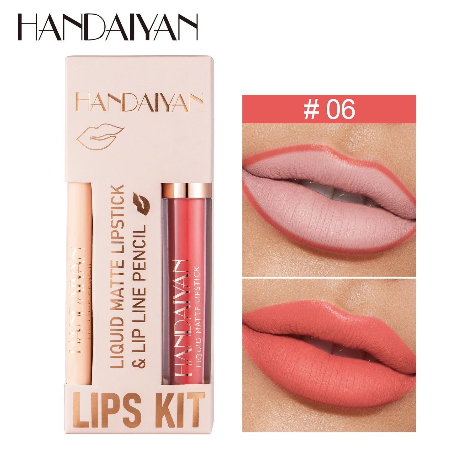 Handaiyan 2-in-1 Matte Lipstick & Lip Liner Set | 12 Shades