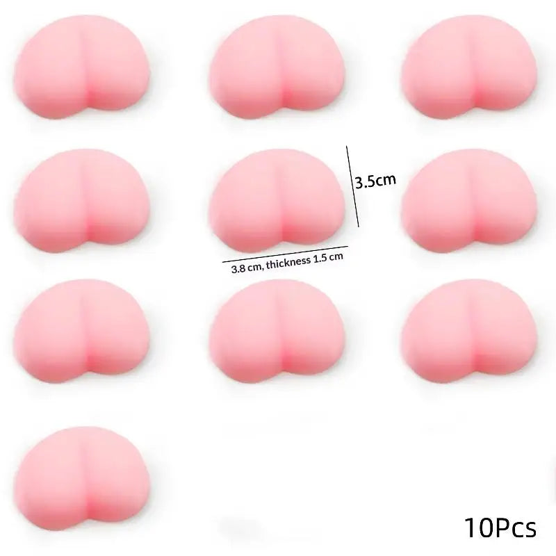Glow-in-the-Dark Squishy Peach Bum Stickers 10pc Fidget Toy