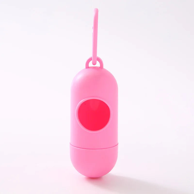 Portable Pet Waste Bag Dispenser Pill Shape Bullet-Shaped Garbage Box Cats Dogs Poop Extractive Clean-up Bags Outside Walking Peaceful Pleasures Health and Wellness Potty Picker N