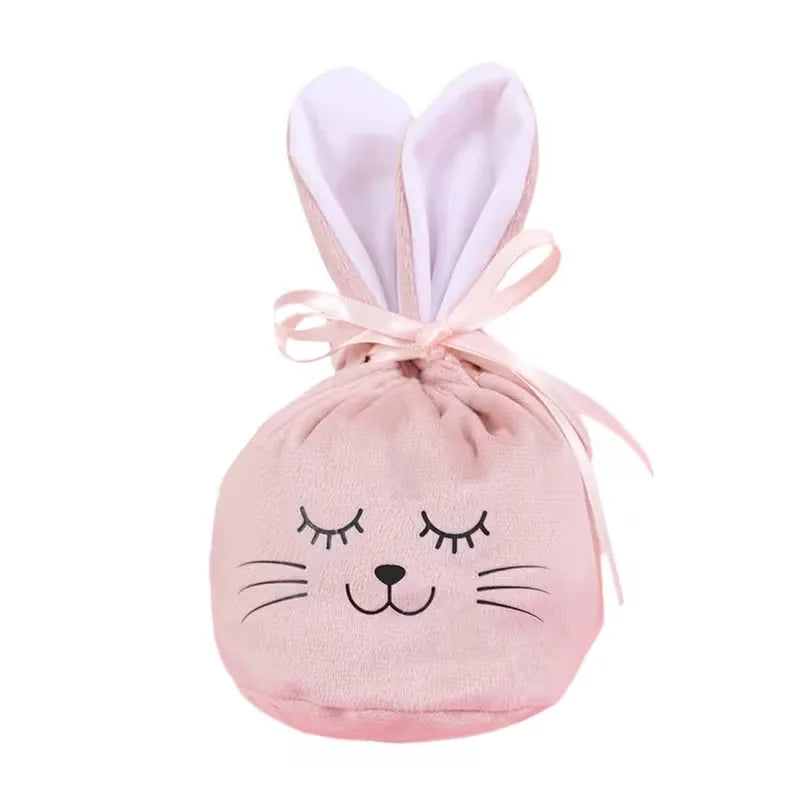 Easter Bunny Ears Velvet Drawstring Gift Bags – Party Favors