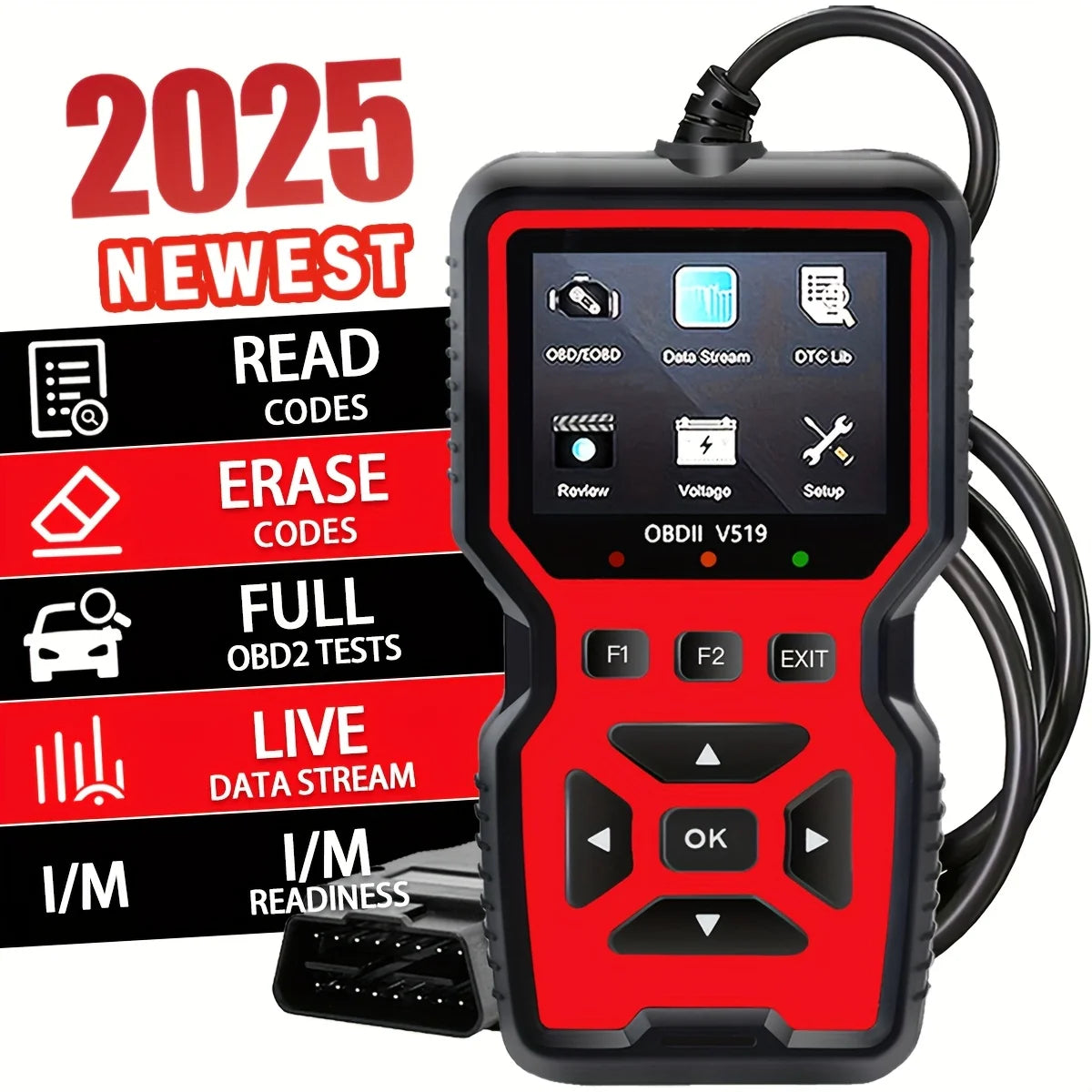 OBD2 Diagnostic Scanner | Code Reader for Cars 1996+ | OBDII/EOBD Peaceful Pleasures Health and Wellness Red