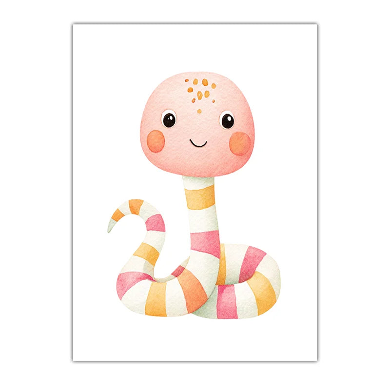 Cute Baby Animal Canvas Prints | Kids Nursery Wall Art Posters Canvas Wall Art Peaceful Pleasures Health and Wellness 04 21X30cm No Frame China Mainland