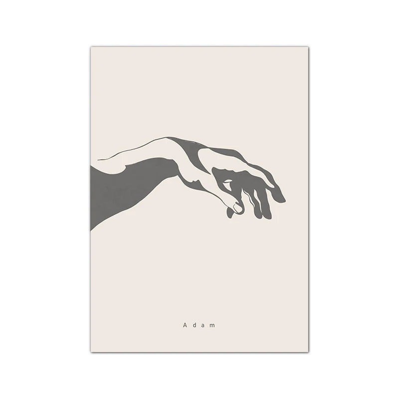 Michelangelo Creation of Adam Canvas Wall Art | Boho Neutral