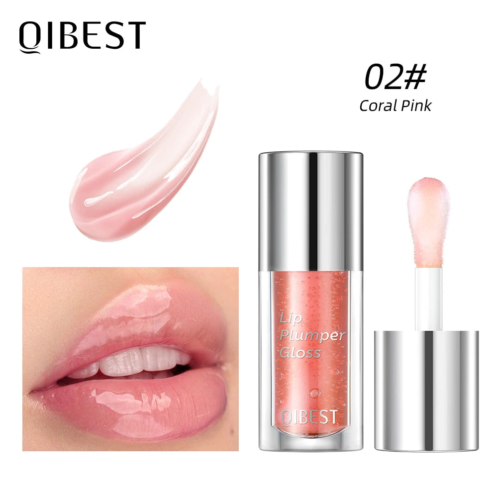 Plump Lip Glow oil Lip Care Oil Plumping Lip Gloss Non-Sticky Formula lip oil moisturizing Lipstick Hydrating Polished lips oil Peaceful Pleasures Health and Wellness 02 Coral Pink