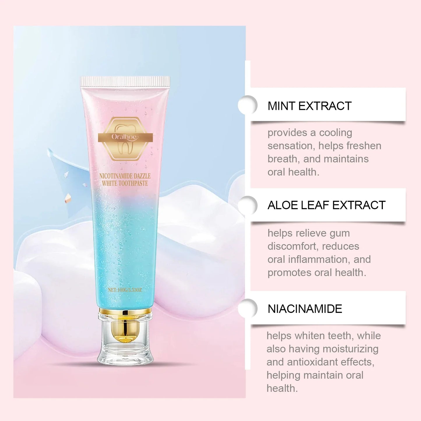 Niacinamide Mint Toothpaste – Whitening, Stain & Odor Defense
