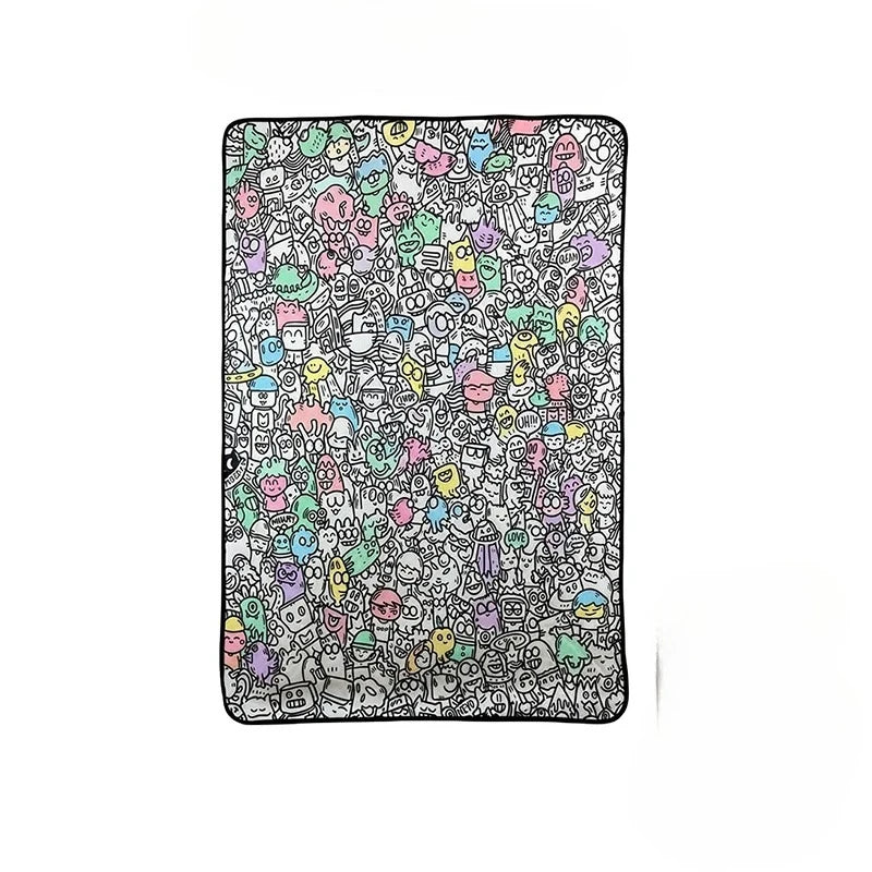 Kids DIY Coloring Graffiti Blanket | Washable Drawing Mat Gift