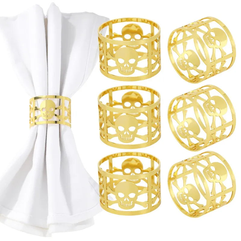 Metal Napkin Rings Set of 6 – Wedding Halloween Holiday Decor