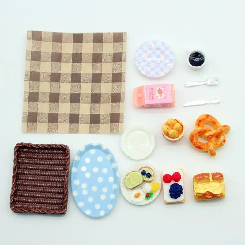 Dollhouse Miniature Breakfast Food Set – Dim Sum Bread Jam