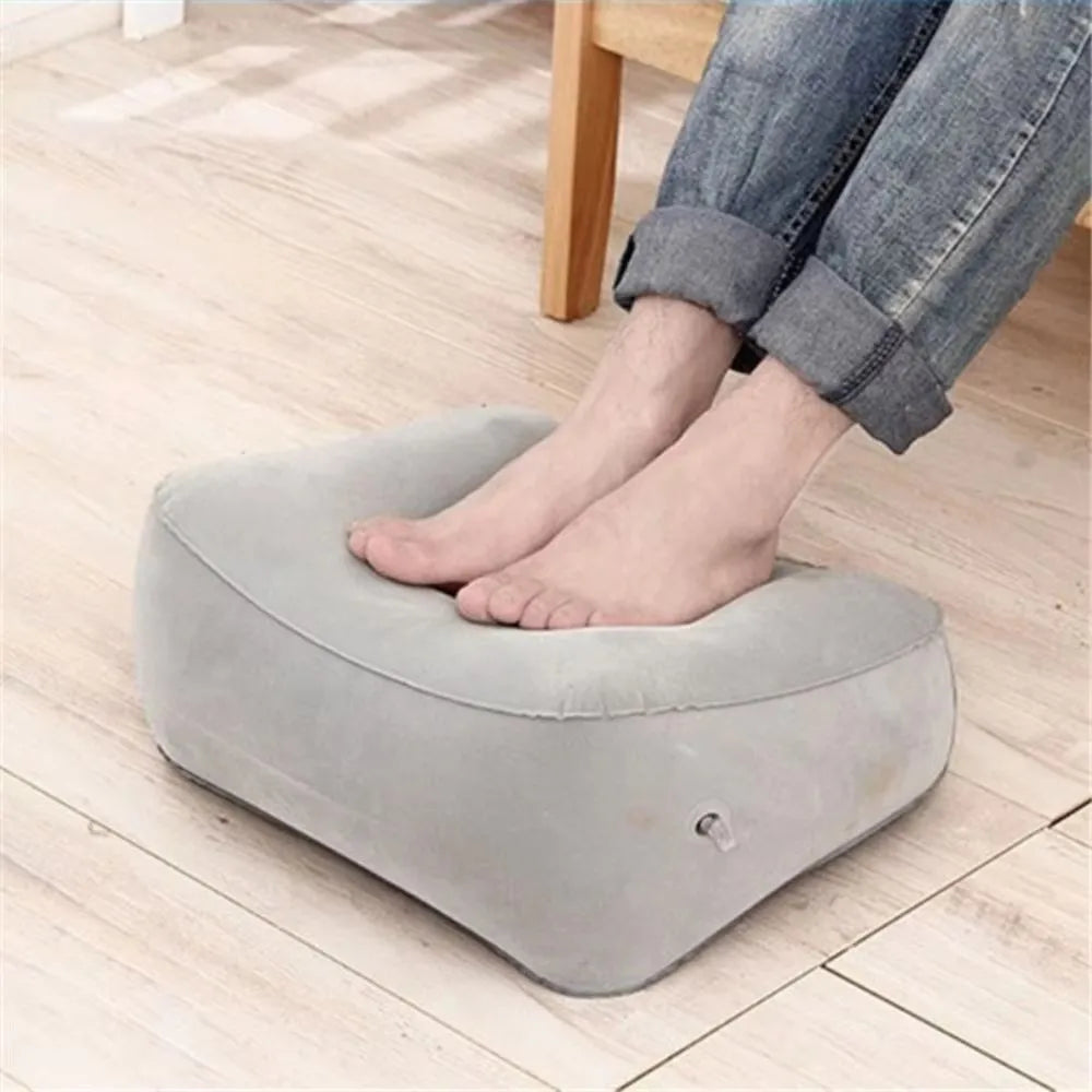 Inflatable Soft Footrest Pillow PVC Inflatable Foot Rest Pillow Cushion Air Travel Office Home Leg Up Relaxing Feet Almohada Peaceful Pleasures Health and Wellness