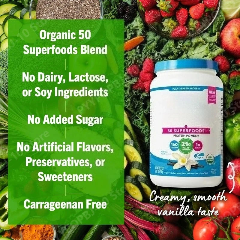 Organic Vegan Protein + 50 Superfoods Vanilla Bean | 2.02 Lb