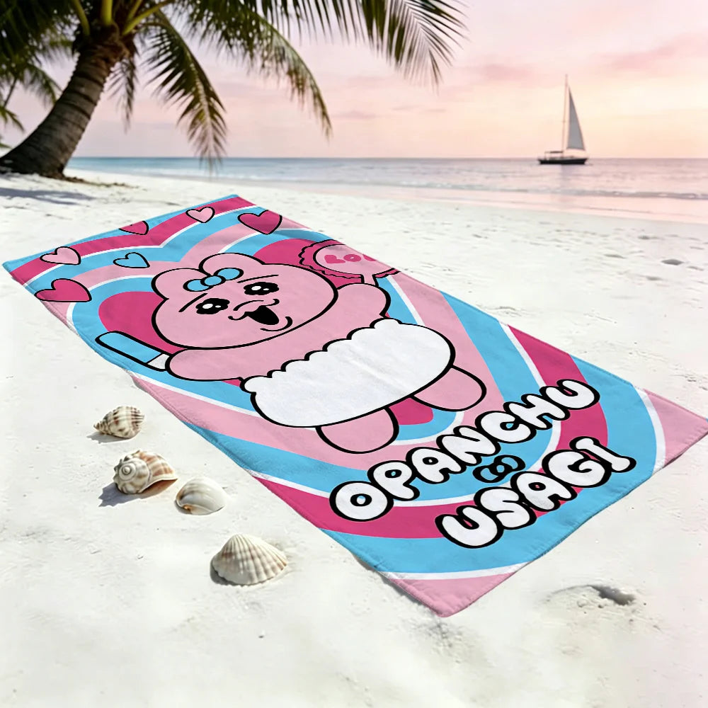 Anime Rabbit Quick-Dry Beach Towel | Soft Pool & Travel Towel Quick-Dry Beach Towel Peaceful Pleasures Health and Wellness