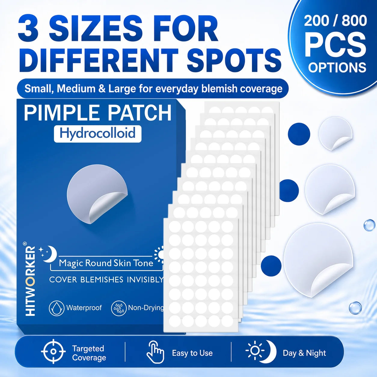 Hydrocolloid Pimple Patches – Invisible Acne Spot Stickers 200/800