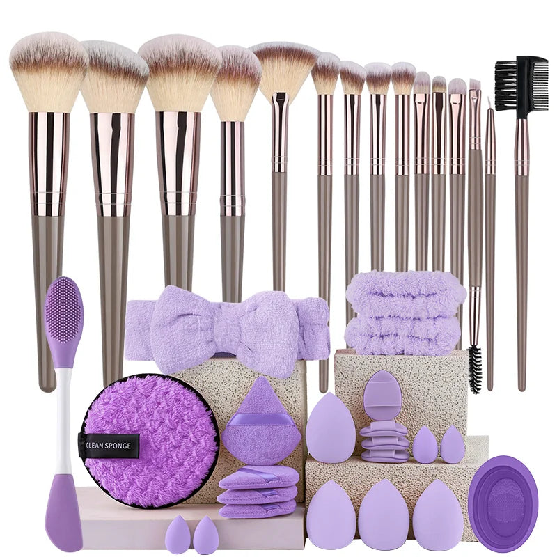 RUNTOIN 20pc Makeup Brush Set – Foundation, Blush & Eyeshadow Kit