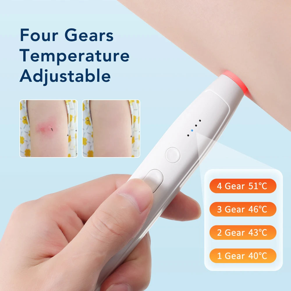 Rechargeable Thermal Pulse Anti-Itch Pen Portable Chemical-Free Mosquito Bug Bite Relieve Itching for Adult Kids Outdoor Camping Peaceful Pleasures Health and Wellness