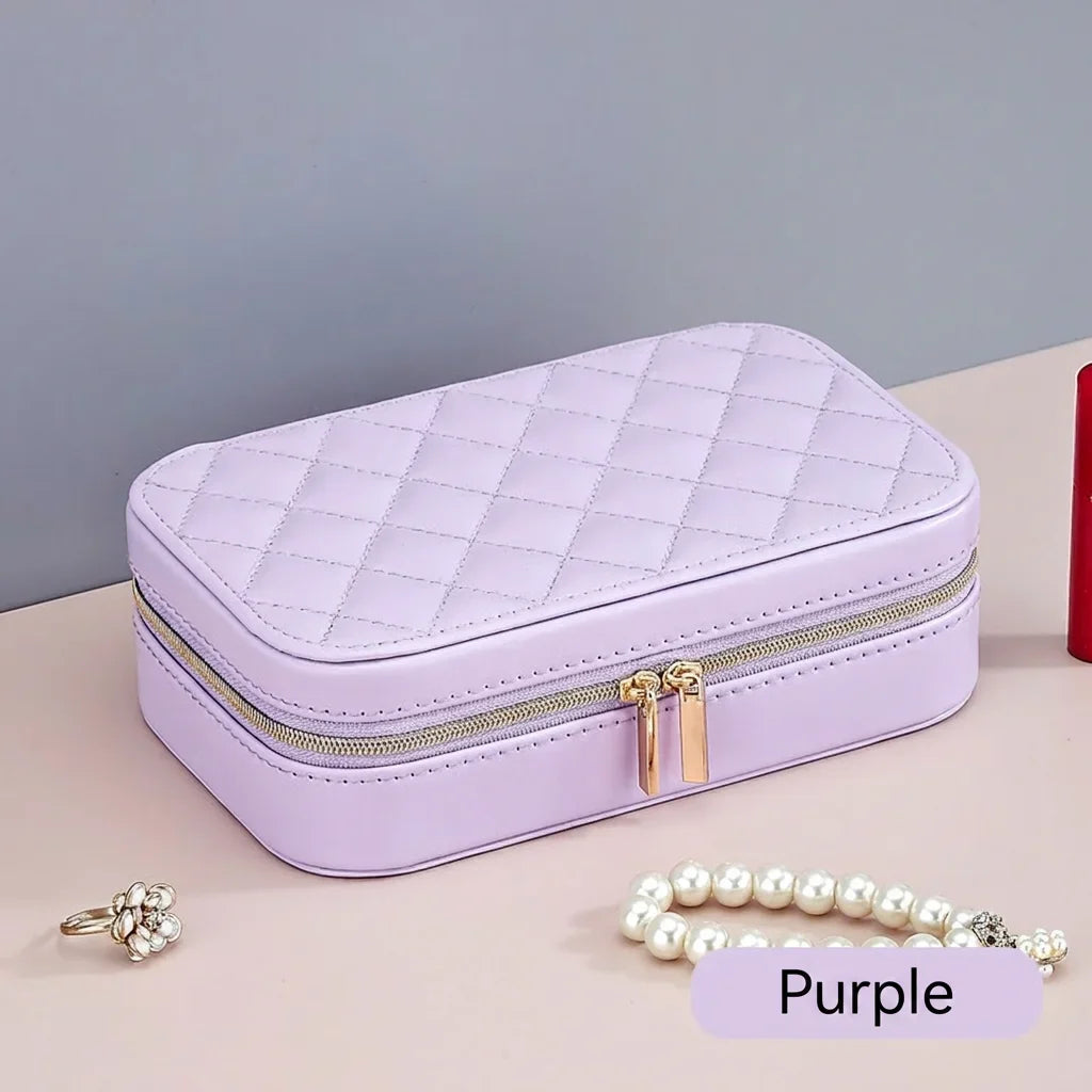 Double Layer Travel Jewelry Box – Dustproof PU Leather Organizer