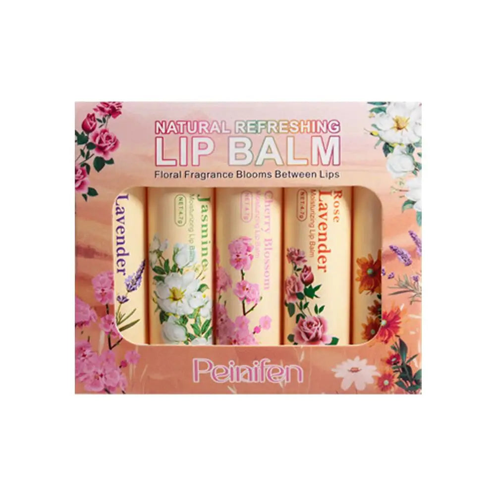 Eelhoe 5-Piece Flower Flavor Lip Balm Set – Hydrating & Nourishing