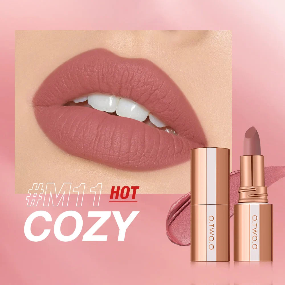 O.TWO.O Matte Lipstick | 8 Colors, Waterproof, Long-Lasting